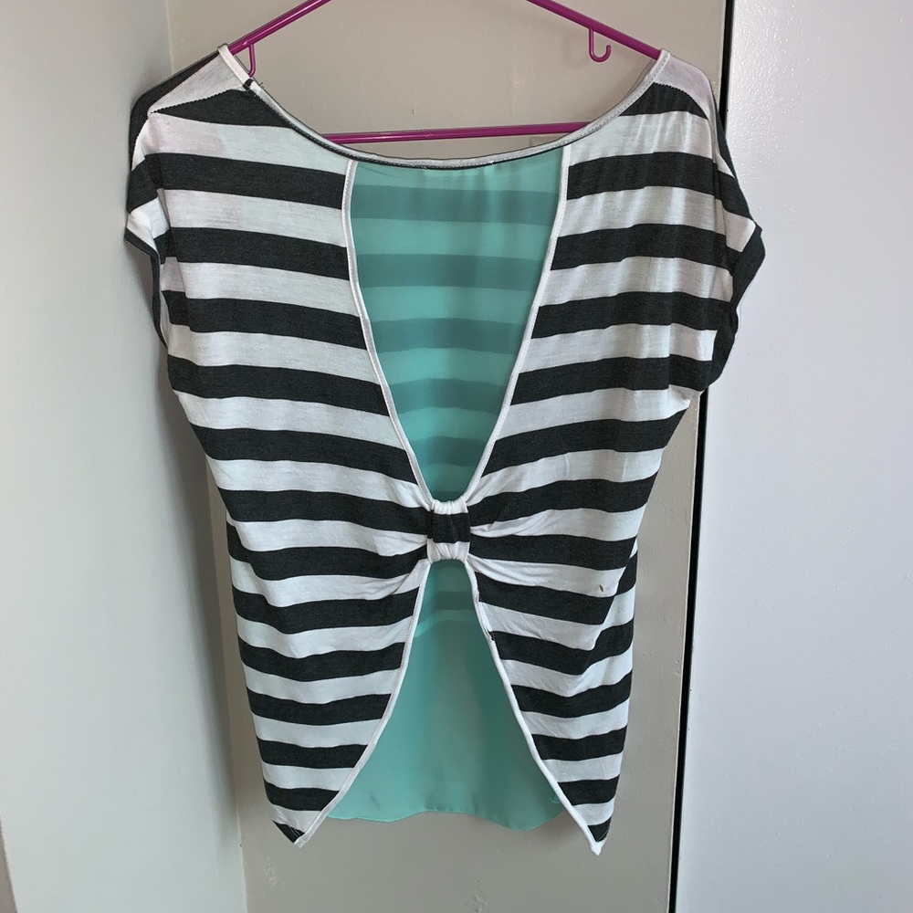 Striped T with butterfly back